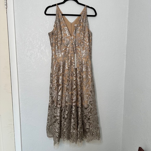 Dress the Population Blair Sequin Lace Fit & Flare Dress Size XL - Picture 1 of 6